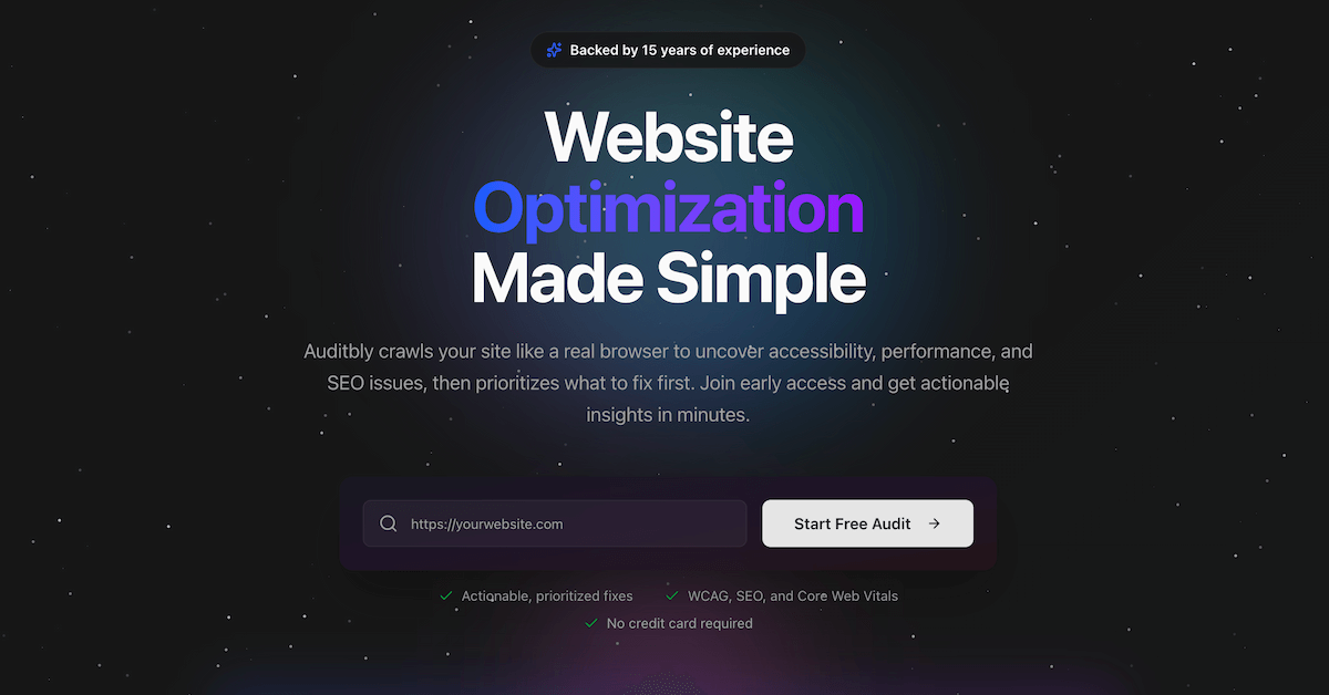Auditbly - Main screenshot showing features and interface