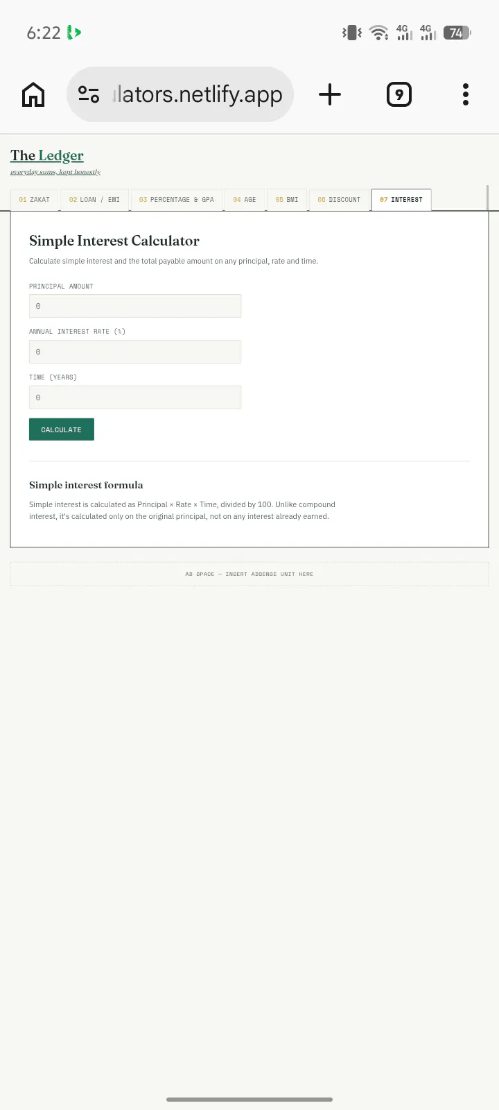 The Ledger — Free Calculators gallery image