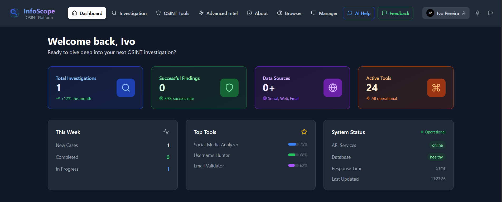 Infoscope osint - 전문 OSINT 플랫폼 |48 Osint 도구 미디어 3