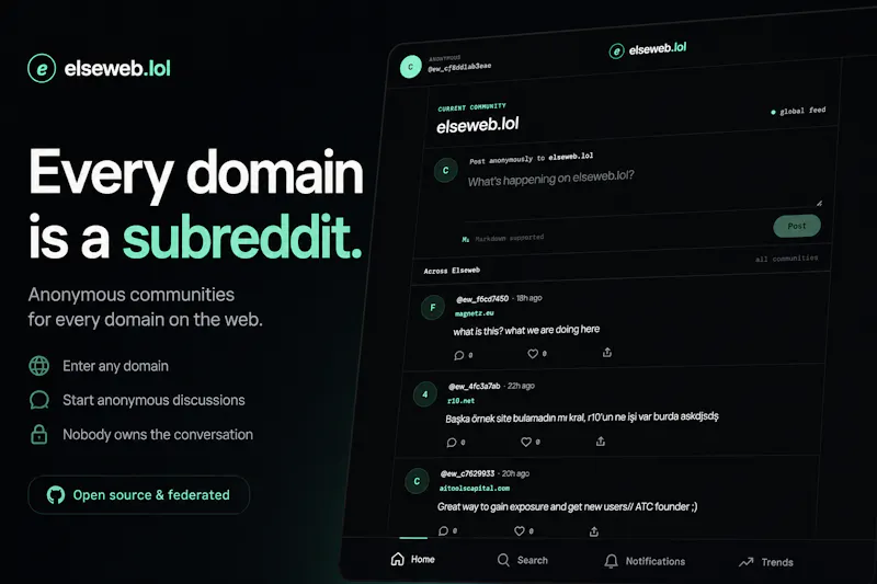 Elseweb — Every domain is a subreddit screenshot 1