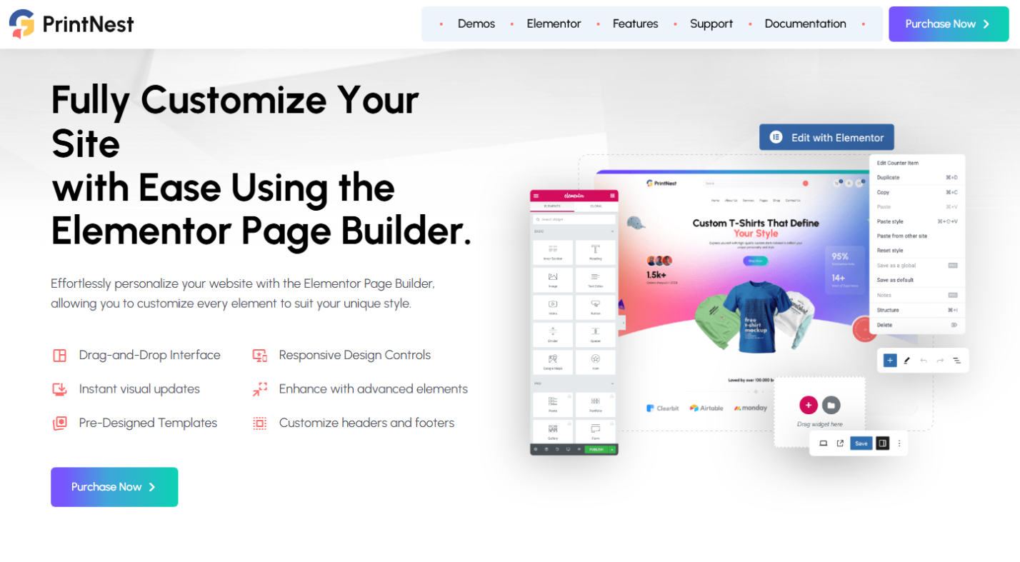 Printing Company & WooCommerce WP Theme - Screenshot 4 showing product features and functionality
