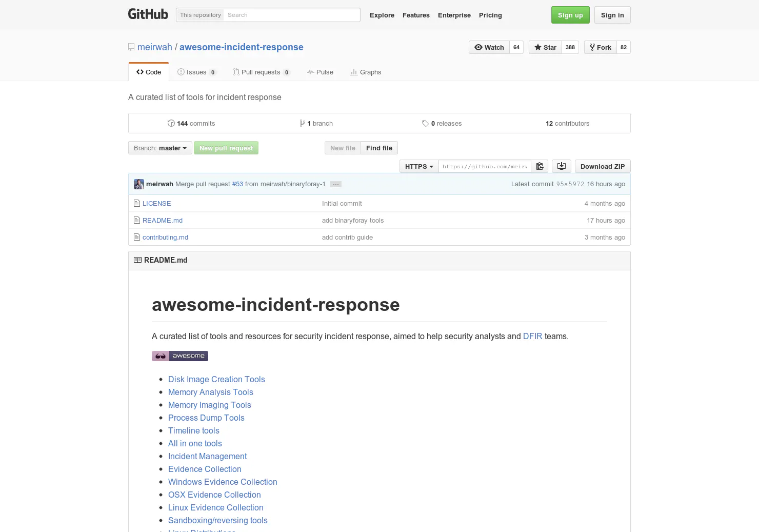 Awesome incident response list