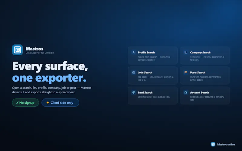 Mastros — LinkedIn & Sales Navigator  screenshot 2