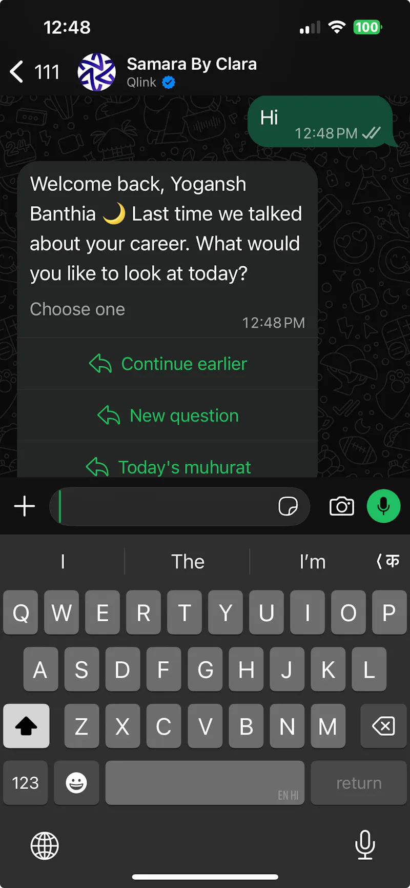 Samara-Astrology on whatsaap screenshot 1