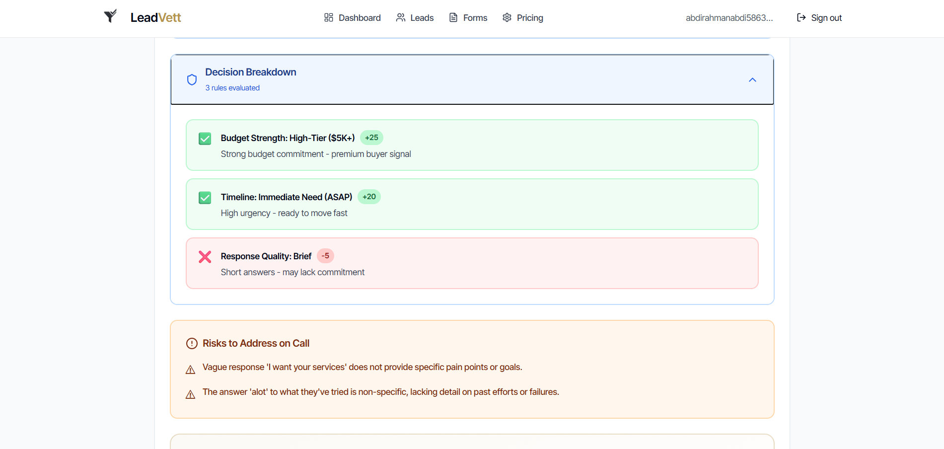 LeadVett gallery image