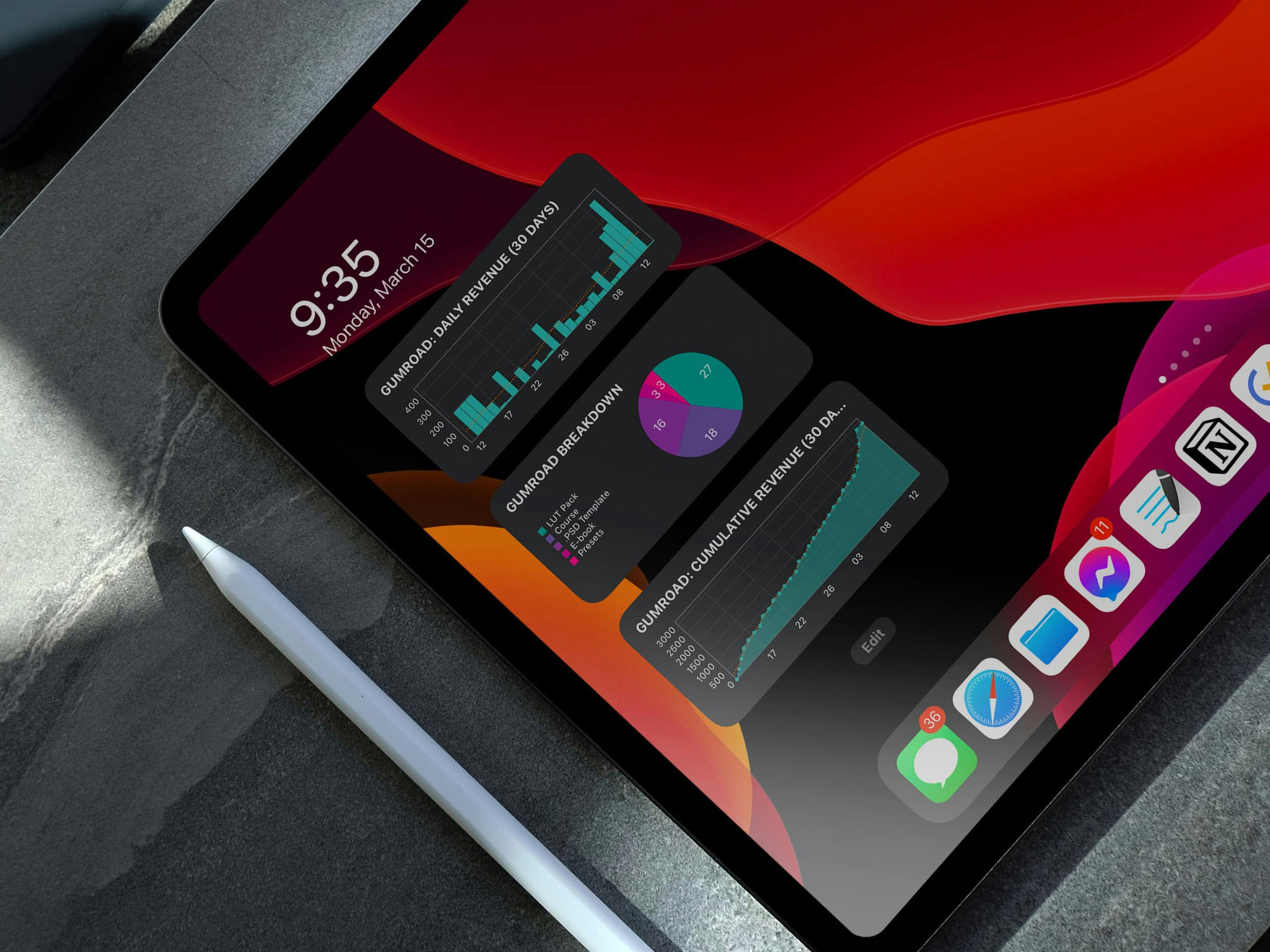 Gumroad Sales Dashboard for iOS gallery image