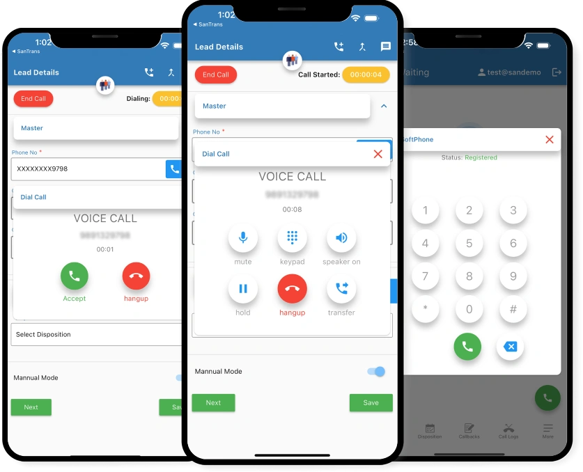 SanCCS Hosted Call Center Software - Main product screenshot demonstrating key features and user interface