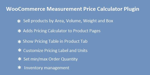 WooCommerce measurement price calculator