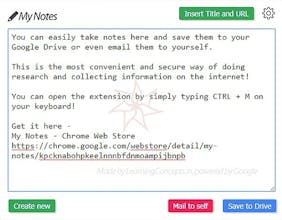 My Notes Chrome Extension gallery image
