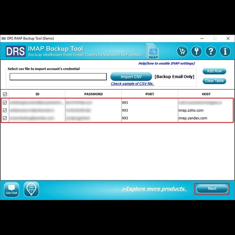 IMAP Yedekleme Aracı - IMAP etkin e -posta hesabından herhangi bir e -posta hesabına taşıma medya 3