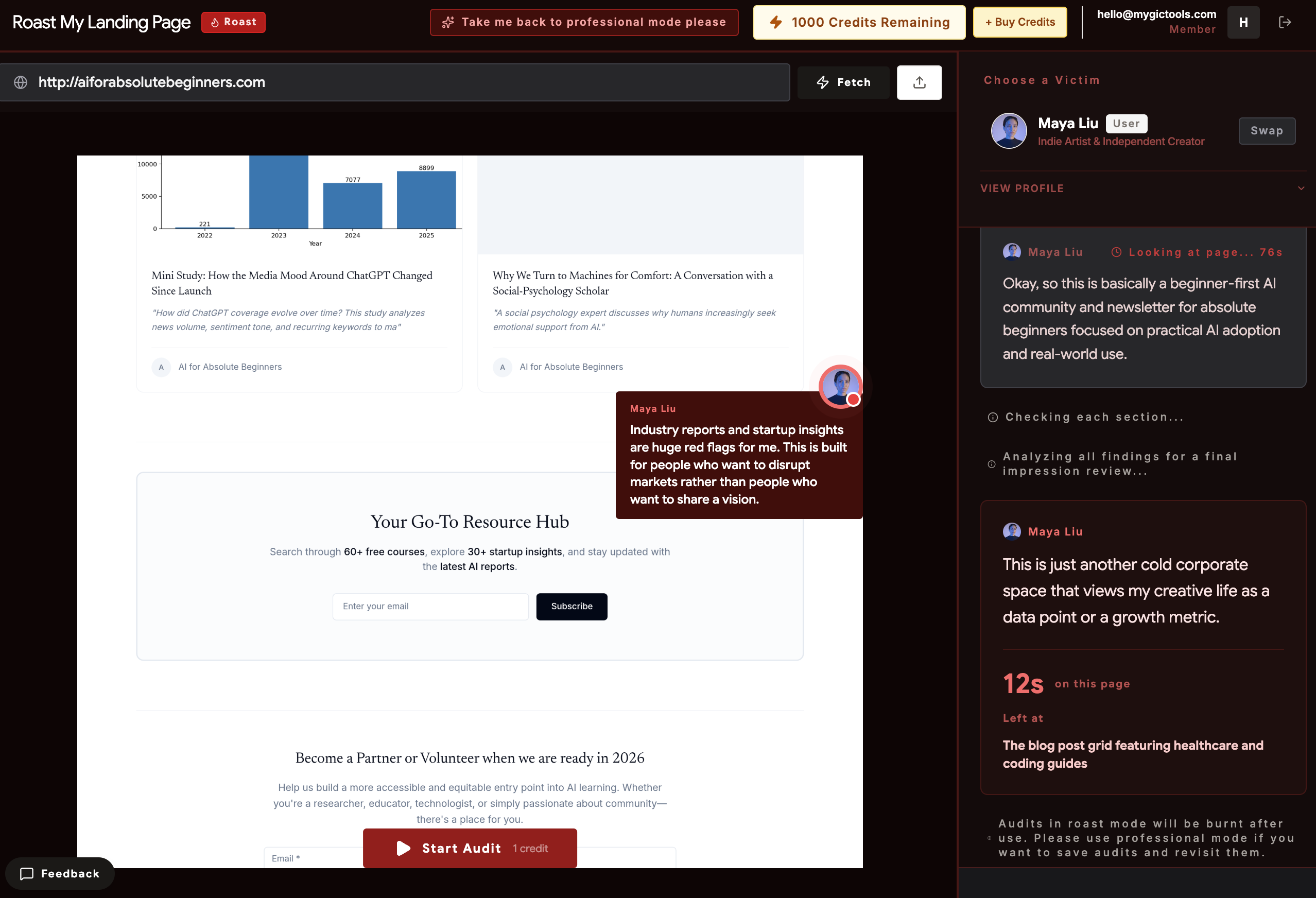 Roast My Landing Page AI gallery image