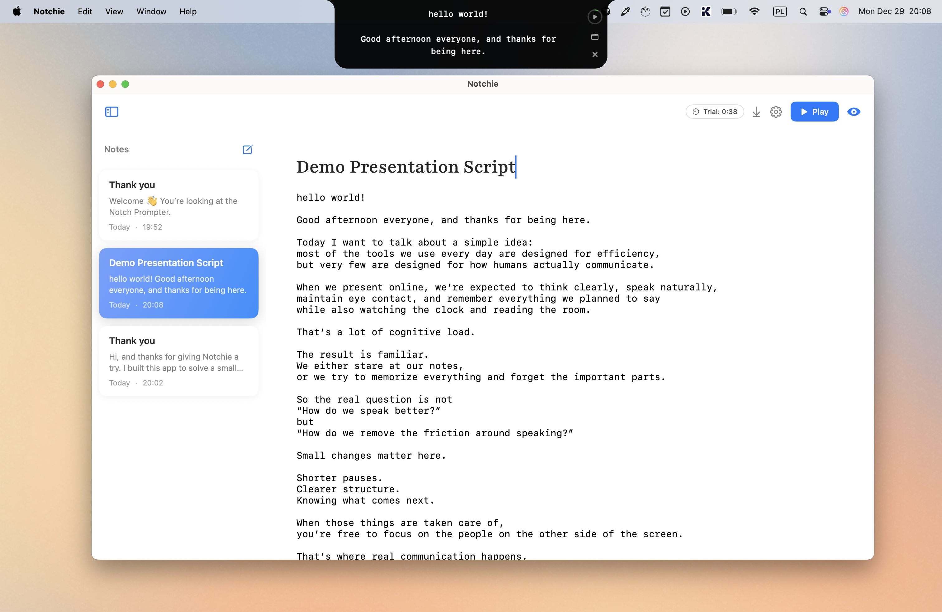Notchie - Screenshot 4 showing product features and functionality
