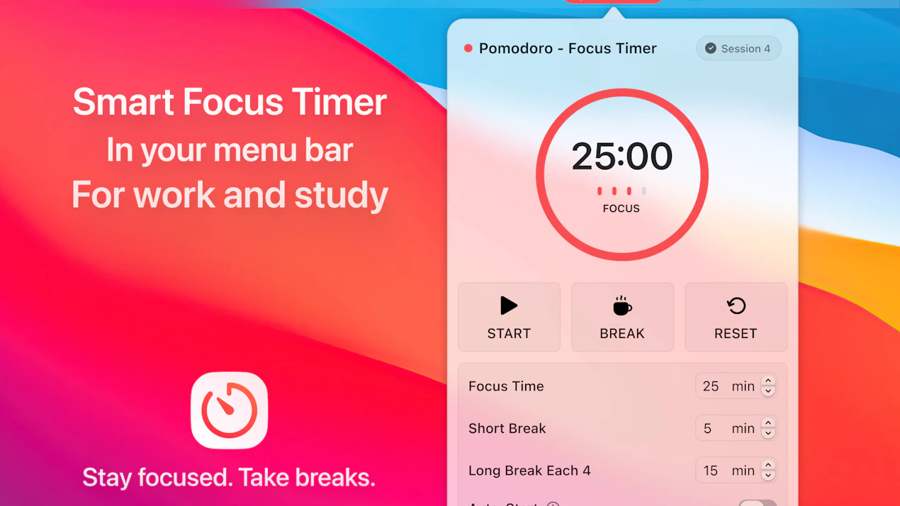 Smart Focus Timer for Mac product