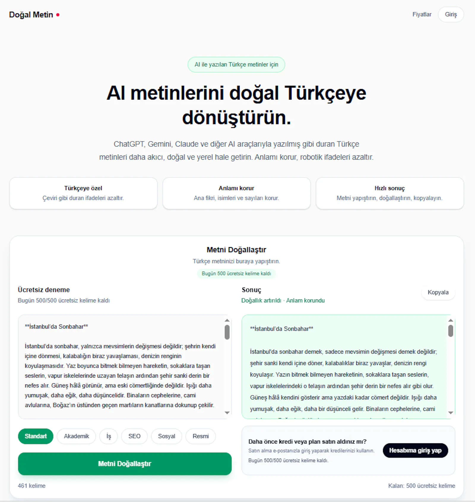 Doğal Metin screenshot 3
