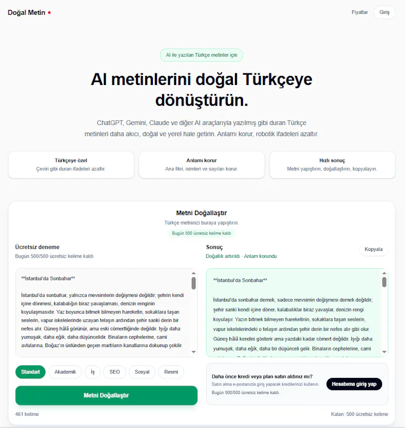 Doğal Metin screenshot 3