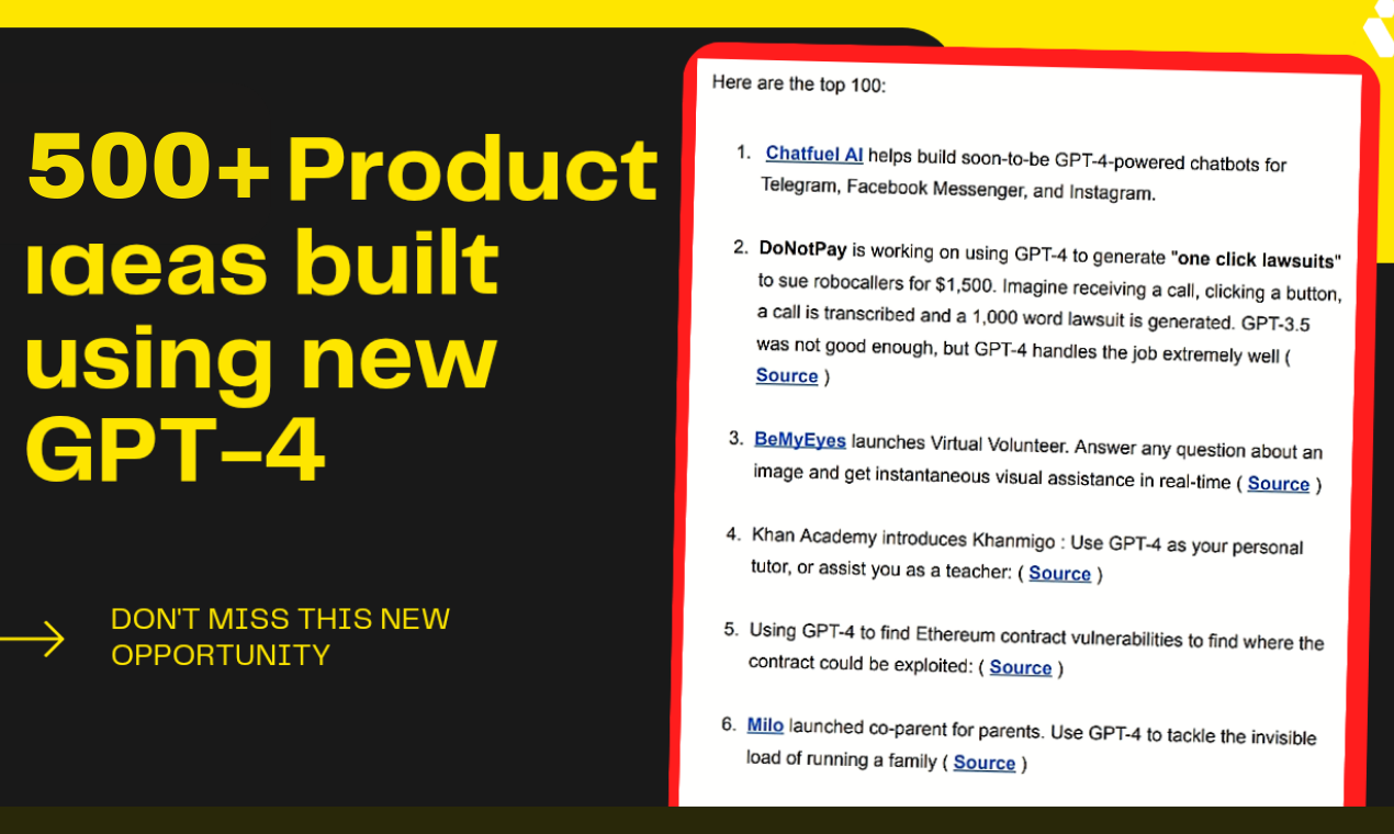 GPT-500 - 500+ new & unique side projects people built using GPT-4 media 2