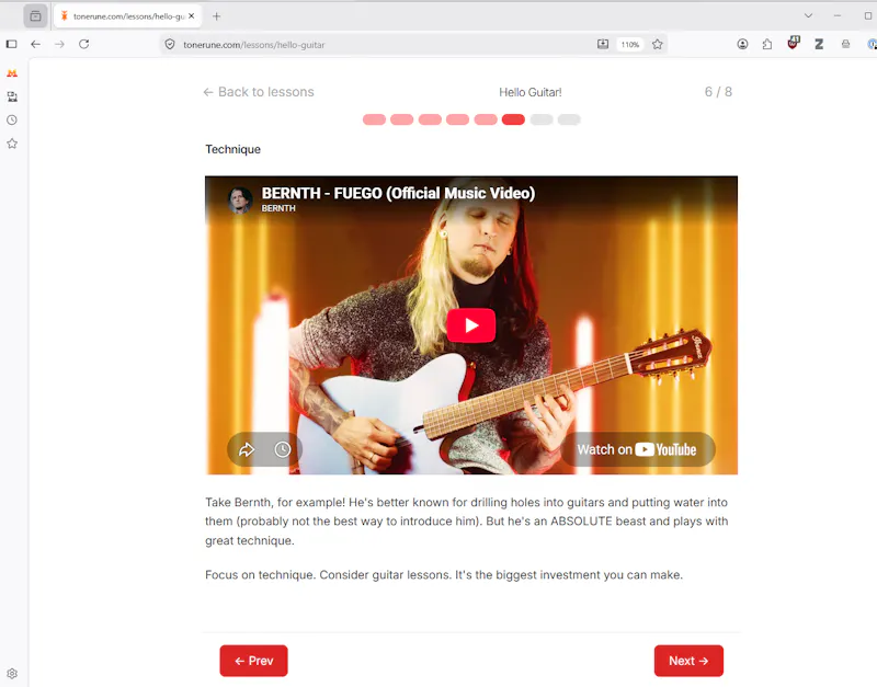Tonerune is live! Free guitar lessons. screenshot 1