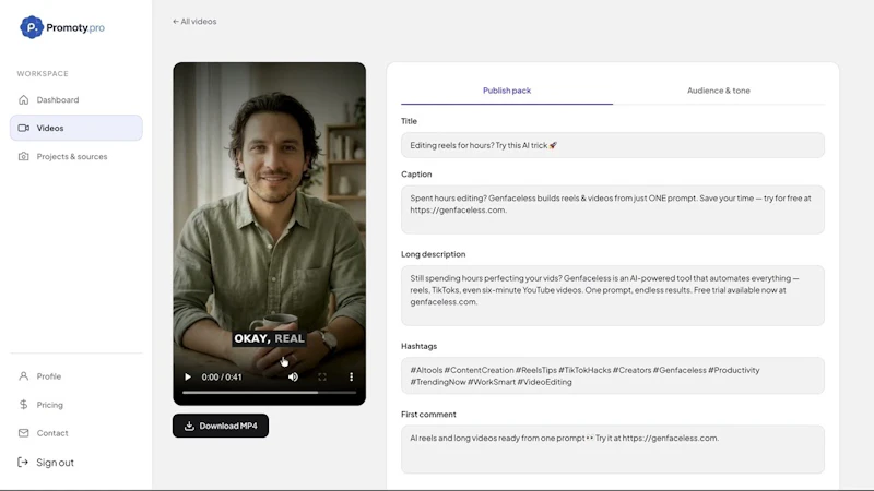 Promoty screenshot 1 (video preview)