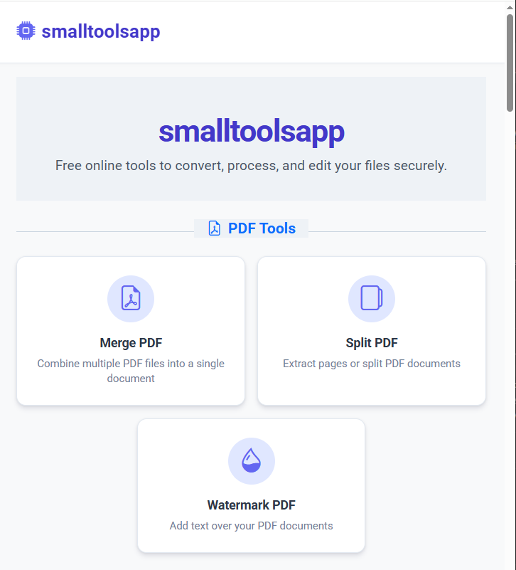smalltoolsapp - Main product screenshot demonstrating key features and user interface