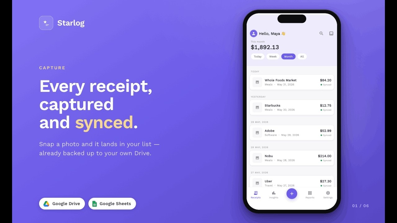 Starlog — Receipt Scanner & Expenses gallery image
