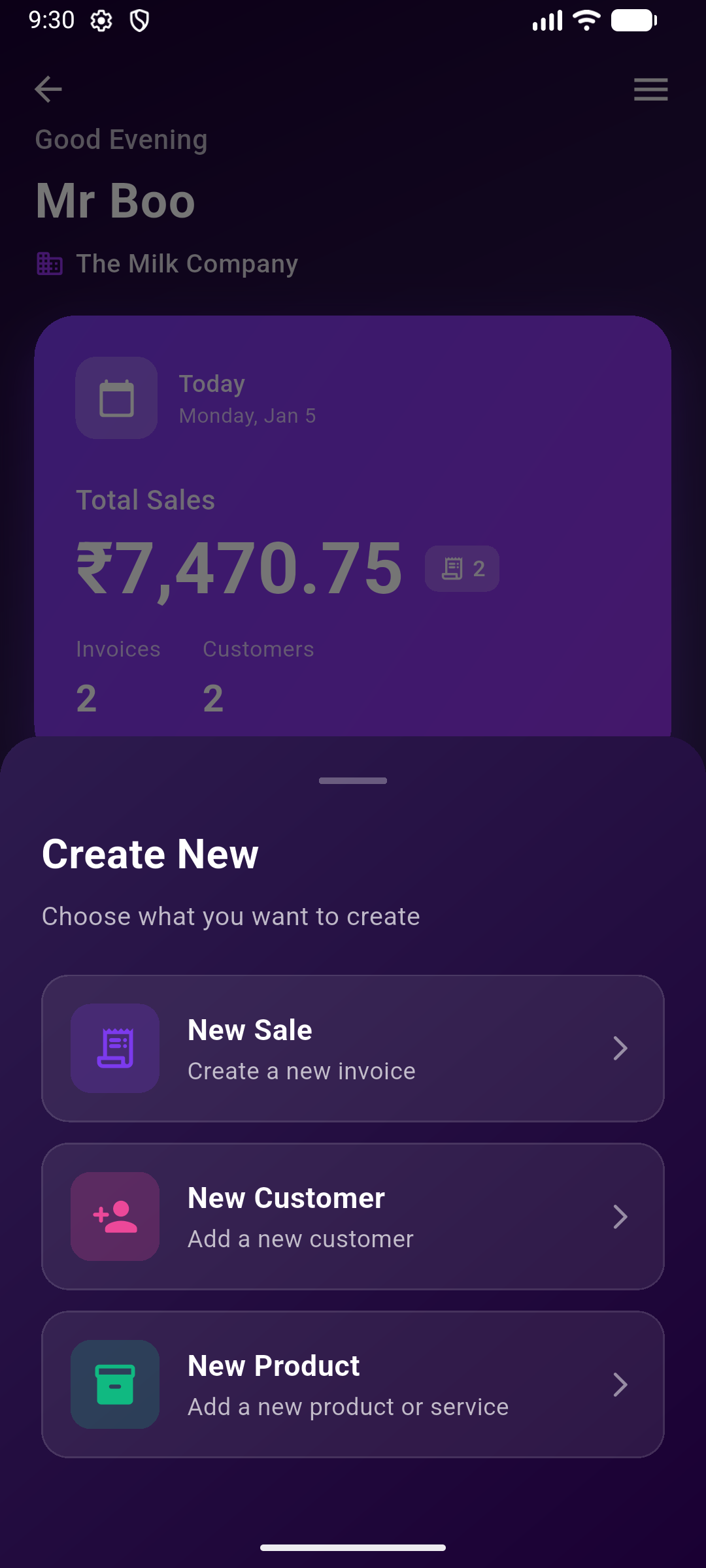 Billio-Invoice App for Small Businesses - Screenshot 3 showing product features and functionality