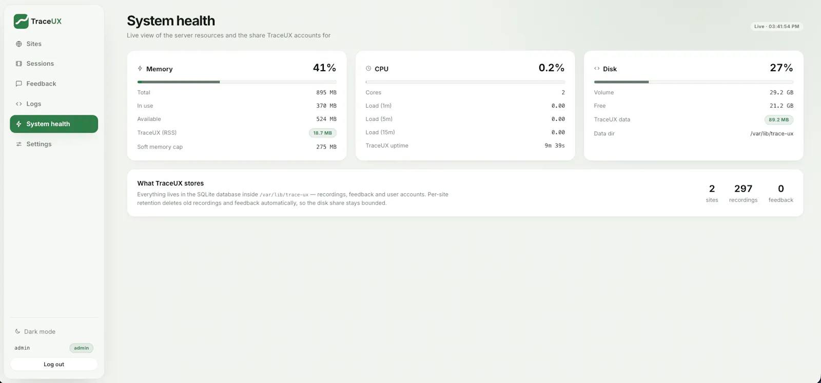 Trace UX screenshot 3