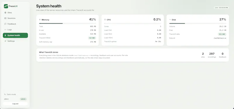 Trace UX screenshot 3