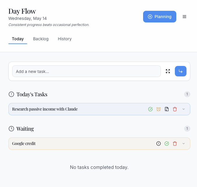 DayFlow - Pure minimalist daily task tracking and prioritizing tool media 2