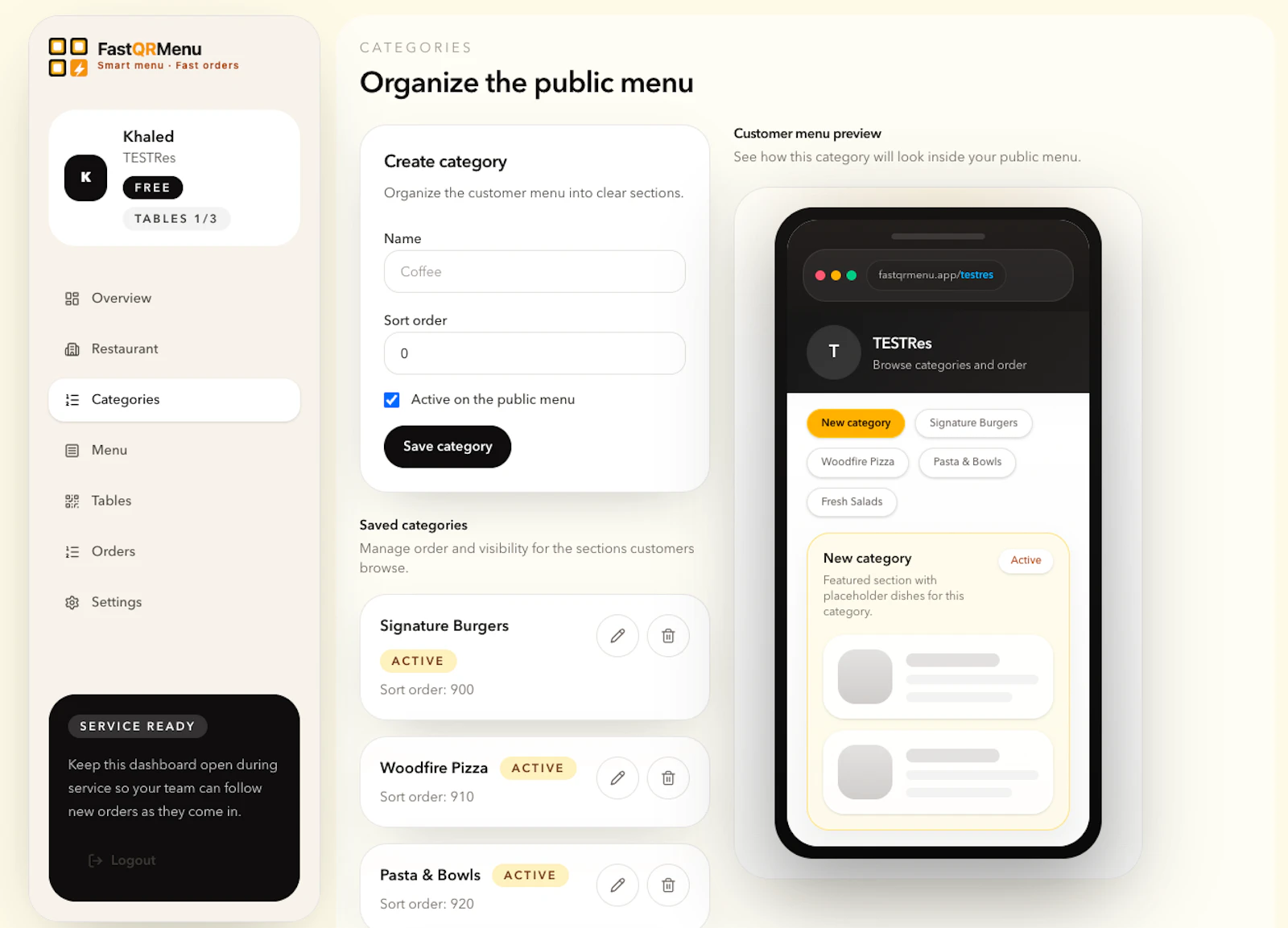 FastQRMenu screenshot 3
