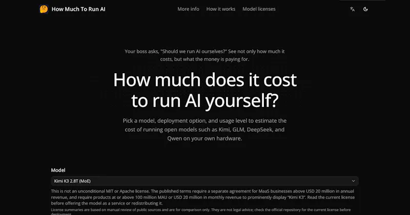 How Much to Run AI screenshot 1