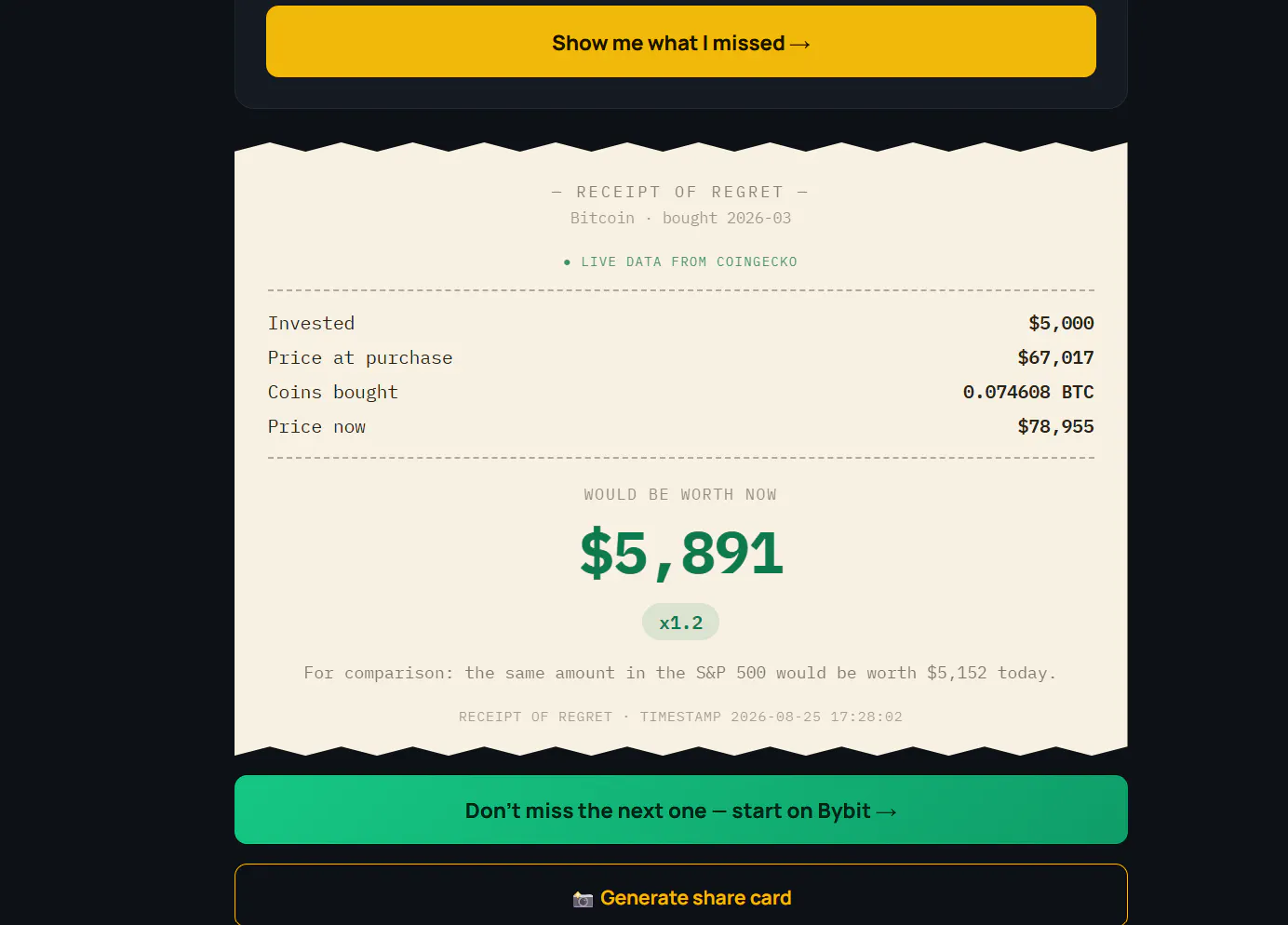CryptoFumble — What Could You Have Made? gallery image