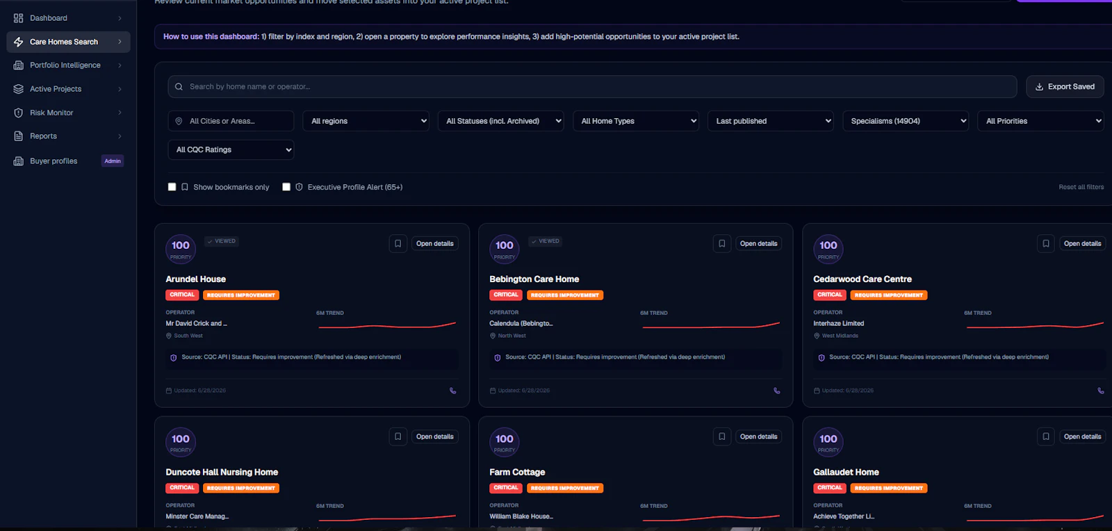 Care Home Deal Intelligence screenshot 2