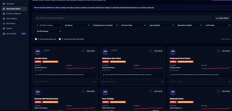 Care Home Deal Intelligence screenshot 2