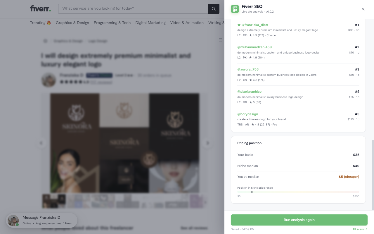 Fiverr SEO Analyzer gallery image