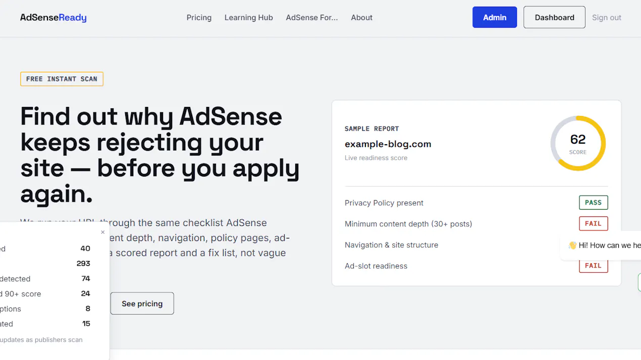 AdSense No More rejections product