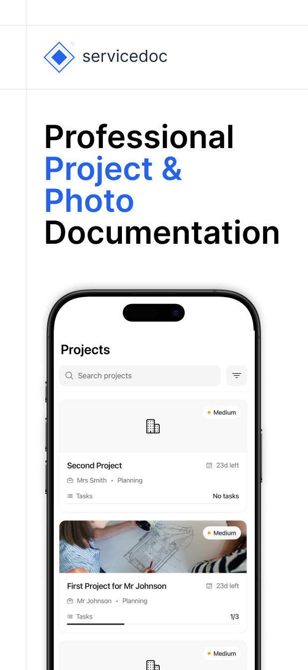 Servicedoc - Project- en fotodocumentatieplatform voor teams media 1