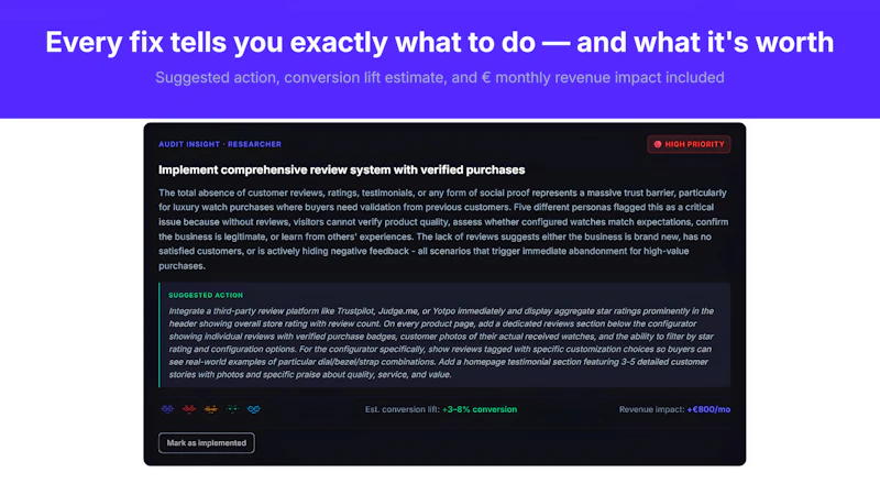 Uservisor — Shopify Revenue Leak Finder screenshot 5