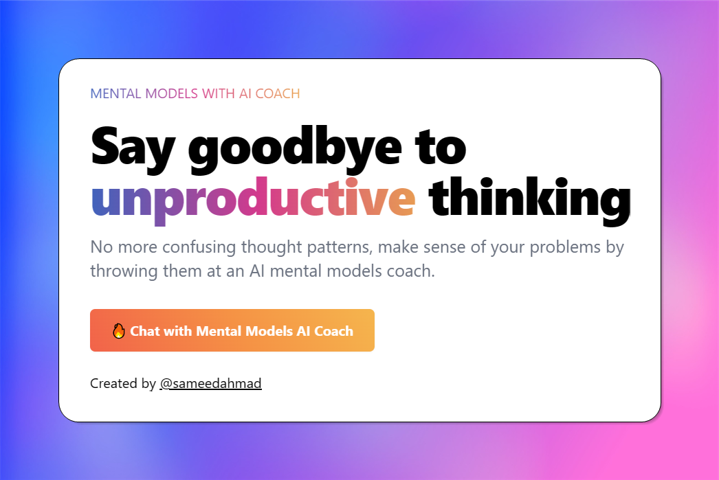 Mentale modellen met AI -coach - Zeg vaarwel tegen onproductief denken media 1