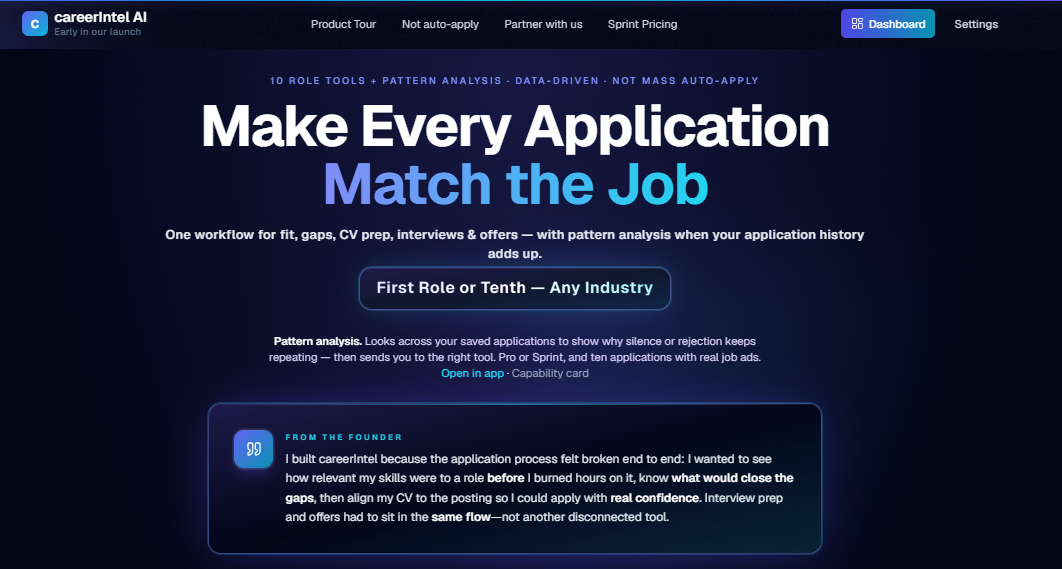 careerIntel AI — Public Launch gallery image