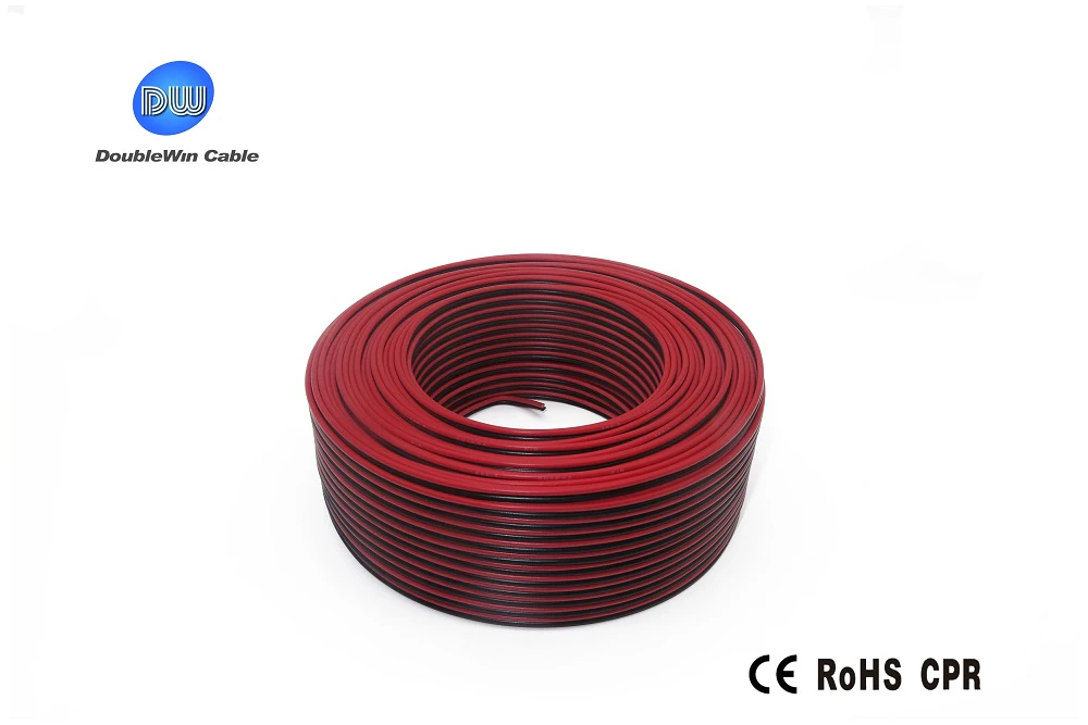 Red and black speaker wire