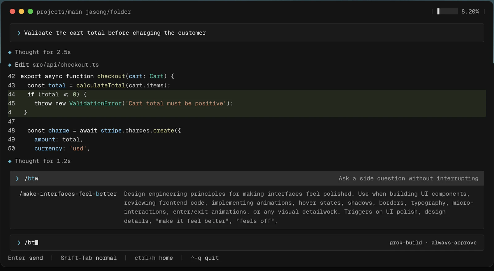 Grok Build screenshot 2