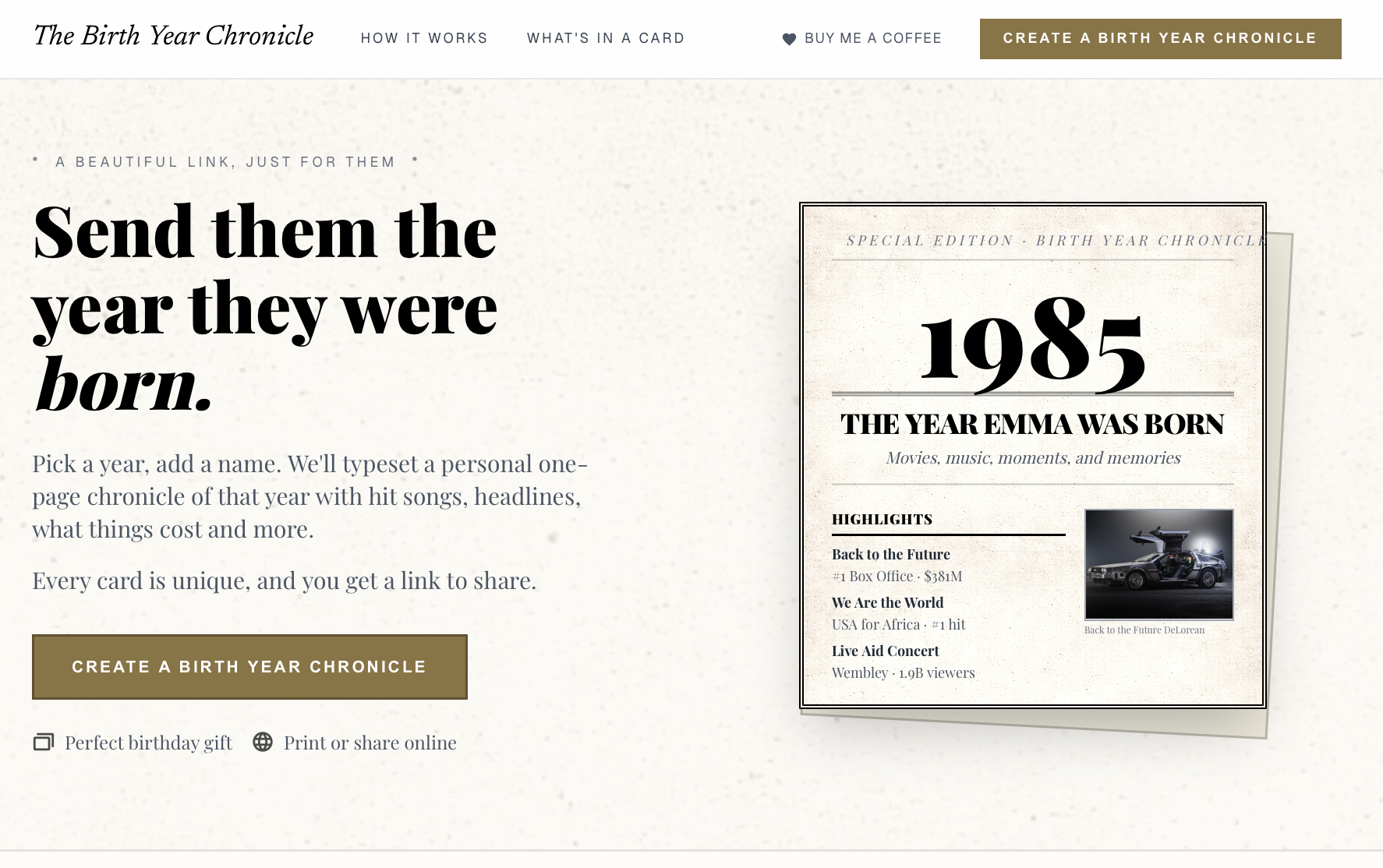 The Birth Year Chronicle gallery image