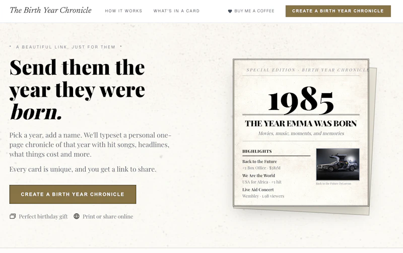 The Birth Year Chronicle screenshot 1