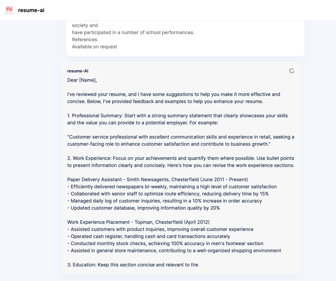 resume-ai gallery image