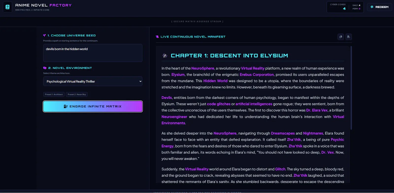 Infinite Cyber Novel Factory screenshot 4