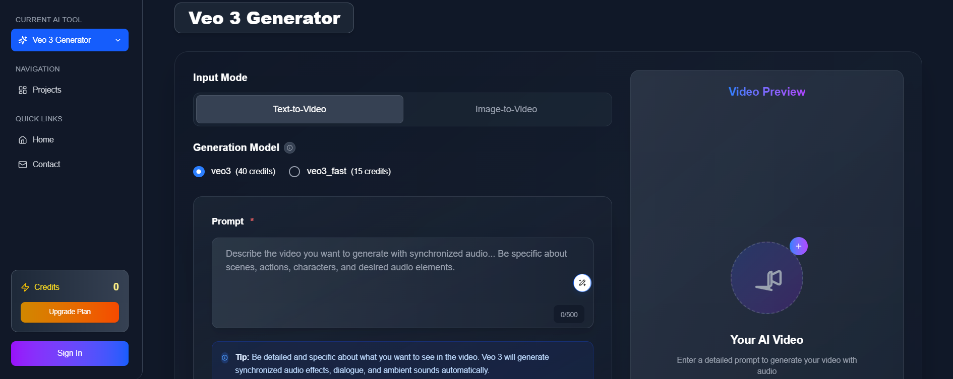 Vogue ik zie 3 generator - Goedkoopste Veo 3 -generator om uw contentcreatie van stroom te voorzien. media 3