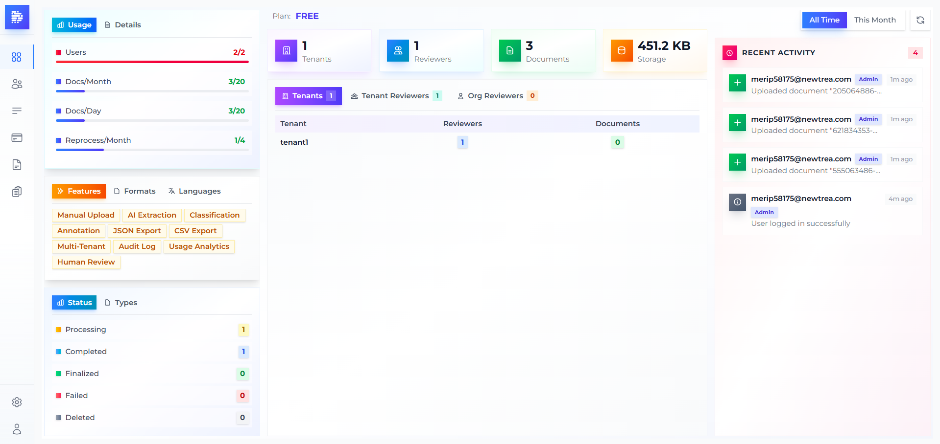 Docuct AI - Main product screenshot demonstrating key features and user interface