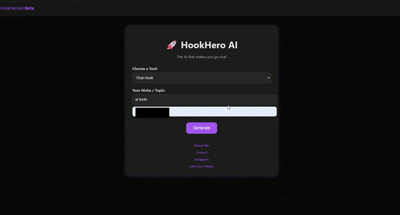 Média Hookhero AI - Transformez vos idées en idées vidéo virales ou scripts en quelques secondes 5