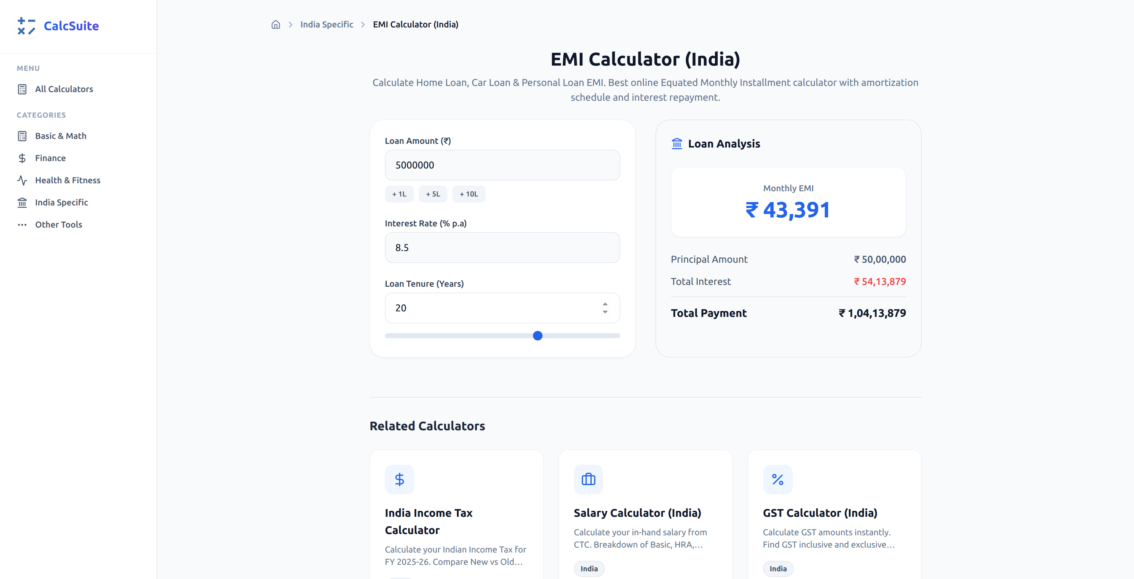 CalcSuite - Screenshot 3 showing product features and functionality
