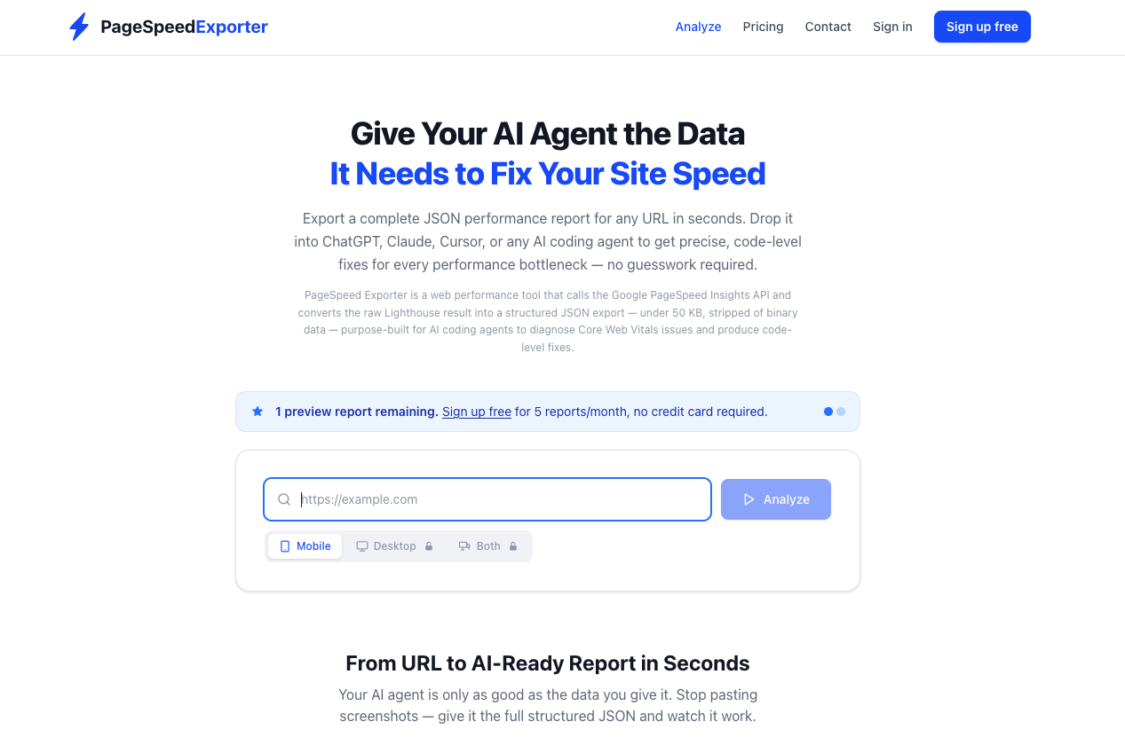 PageSpeed Exporter gallery image